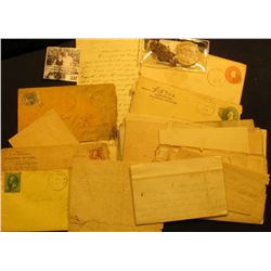 Nice Postal History Group of Early letters, postal Cards, envelopes and etc. dating from the early 1