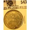 Image 1 : 1917C Newfoundland Silver Half Dollar, EF.