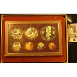 1975 Cook Islands 7-Coin Proof Set with One Dollar Coin, which depicts the Fertility God. Original a