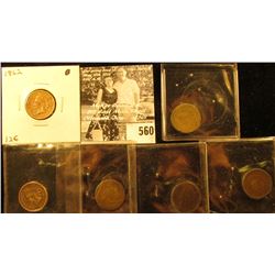 1859 Good, 1862 Fine, 1863 Fine, 1883 AG, 1888 Good, & 1902 Good Indian Head Cents.