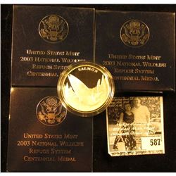 (3) 2003 "Salmon" National Wildlife Refuge Centennial Medal in original box with literature, 1.5" di