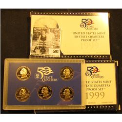 (2) 1999 S United States Mint 50 Quarters Proof Sets in original boxes as issued.