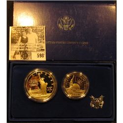 1986 S Statue of Liberty 2-Piece U.S. Proof Set, Half-Dollar & Dollar, in original box with literatu