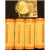 Image 1 : (4) 2001 D Original BU Bank-wrapped Rolls of Rhode Island Statehood Quarters; & 1898 P BU Morgan Sil