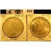 Image 1 : (2) 1923 P U.S. Silver Peace Dollars, both Brilliant Uncirculated.