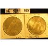 Image 2 : (2) 1923 P U.S. Silver Peace Dollars, both Brilliant Uncirculated.