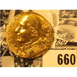 "Beneditvs XV Pont Max", "1914-1922", Gold-colored Papal Medal, 25mm.