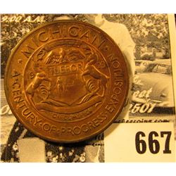 "1933/Michigan/E. Pluribus Unum/Tuebor/ Circumspice/A Century of Progress Exposition", "The Nation's