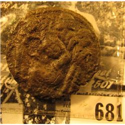 Urtukis of Mardin, Hussameddin Yoluk-Arslan, A.D. 1184-1200, AE Dirhem, AE30, four figures in attitu