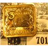 Image 1 : 2006 Canada $3 "Golden" Beaver 92.5% Silver with gold plating, Square Coin with a catalog value $225