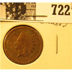 1864 "L" U.S. Indian Head Cent, cleaned, Good.