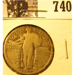 1927 S Standing Liberty Quarter, VG.