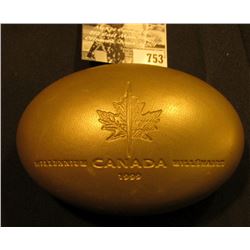 1999 "August" Canada Silver Proof Quarter in original football shaped box.