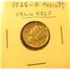 Image 2 : 1936 D Mercury Dime, AU.