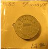 Image 2 : 1883 U.S. Shield Nickel, VF. Ex "Catich Estate/Dean Oakes/Numismatist/Iowa City, Iowa" Collection. I