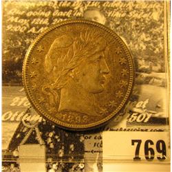 1893 O Full original toned AU U.S. Silver Barber Half-Dollar.