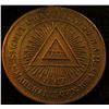 Image 2 : Badge with High grade Indian Cent, ribbon, & hangar "Oct. 1906", "Grand Chapter R.A.M. Iowa", "Signe