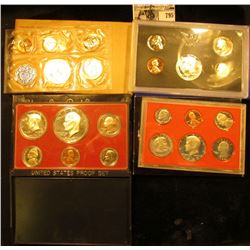 1959, 70 S, 77 S, & 80 S U.S. Proof Sets. All in original holders or envelopes.