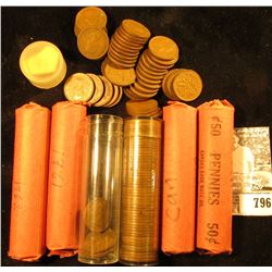 1951, 55, 57, 60, 61, & 62 Solid Date Rolls of circulated Canada Maple Leaf Cents.