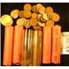 Image 2 : 1951, 55, 57, 60, 61, & 62 Solid Date Rolls of circulated Canada Maple Leaf Cents.