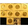 Image 1 : 1951P, D, S, 52P, D, 53D, 62D, 63P & D Franklin Half Dollars. All EF-BU.