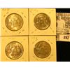 Image 2 : 1955 P, 56 P, 57 D, & 63 D  Franklin Half Dollars, all BU.