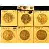 Image 1 : 1940S VF, 41D VF, 42P AU, 42D Good, 43P Fine, & 45P Fine Walking Liberty Half Dollars.