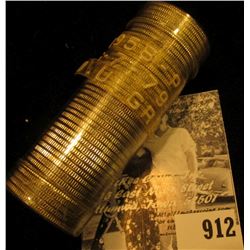 1958 P Original Gem BU Roll of Silver Washington Quarters in a plastic tube.