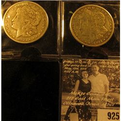 (2) 1921 S U.S. Morgan Silver Dollars, Fine to VF.