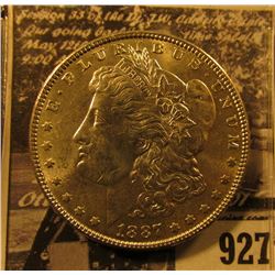 1887 P U.S. Morgan Silver Dollar, Brilliant Uncirculated.