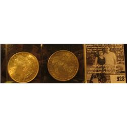 1890 P EF & 1921 P BU Morgan Silver Dollars.