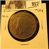 Image 1 : 957 . 1893 PG-L Spain Silver Five Pesetas, Fine.