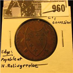 960 . 1792 Norfolk & Norwich Half Penny Condor Token, EF, Slight corrosion.