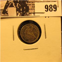 989 . 1857 O U.S. Half Dime, Very Fine.