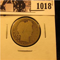 1018 . 1897 S Barber Quarter, AG.