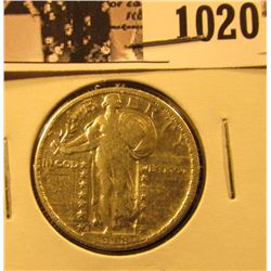 1020 . 1918 D Standing Liberty Quarter,. VF30.
