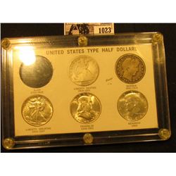 1023 . “United States Type Half Dollar” Capital holder containing 1861 S Good; 1897 P VG, 1943 P EF-