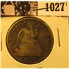 Image 1 : 1027 . 1856 O U.S. Seated Liberty Half Dollar, Good-VG.