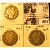 Image 1 : 1048 . 1902 P VG, 02 O Good, & 02 S Good with grafitti U.S. Barber Half Dollars.