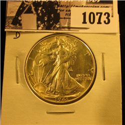 1073 . 1941 D Walking Liberty Half Dollar. Gem BU.