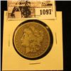 Image 1 : 1097 . 1891 CC U.S. Morgan Silver Dollar, Fine.