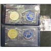 Image 1 : 1112 . 1971 S & 1972 S Uncirculated Silver Eisenhower Dollars In Original blue Government Packaging