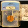 Image 1 : 1113 . 2001 P Off-Center Penny Graded MS 65 By ANACS.