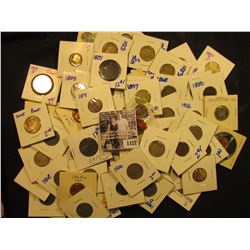 1122 . Bag Of Coins Includes: Three Piece Steel Penny Set,  Large Cents, Three Cent Silver, Indian H