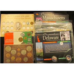 1125 . 1986 Mexican Coin Set, BU (7 piece); British Coin Set, cracked case, BU Coins, (12 piece); “T