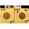 Image 1 : 1185 . 1915 P And 1915-D Buffalo Nickels