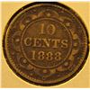 Image 2 : 1192 . 1888 Newfoundland Silver Dime