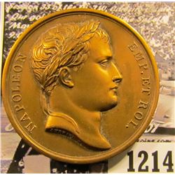 1214 . French Medal With Napolean Bonaparte On The Front.  On The Reverse It Says “Entered Moscow Se