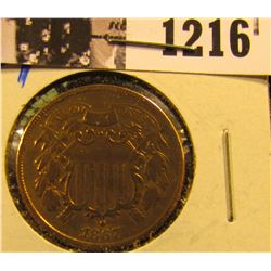 1216 . 1867 U.S. Two Cent Piece