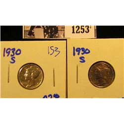 1253 . (2) 1930-S Mercury Dimes